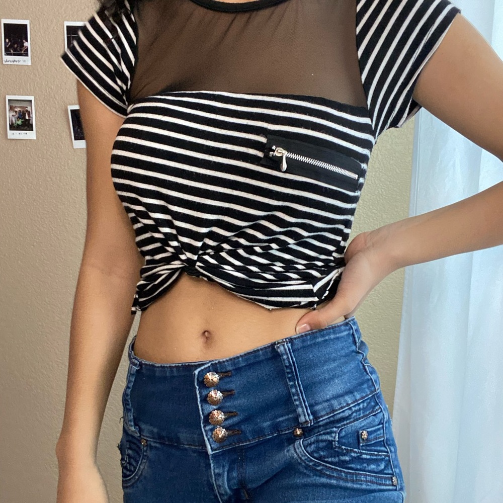 Black and white striped T-shirt